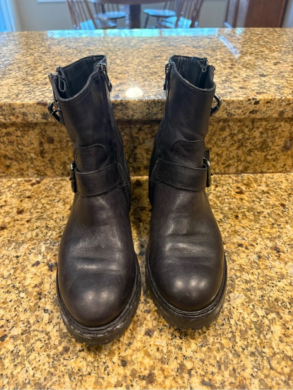 Untamed Street Radnor black leather biker boots 36 US 5.5 Handmade in Italy Luxe